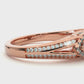 Luxury Three Stone Halo Lab & Moissanite Diamond Ring