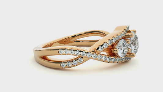 Vintage Style Lab / Moissanite Diamond Three Stone Ring