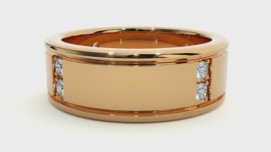 Men’s Gold Lab Diamond Classic Wedding Band