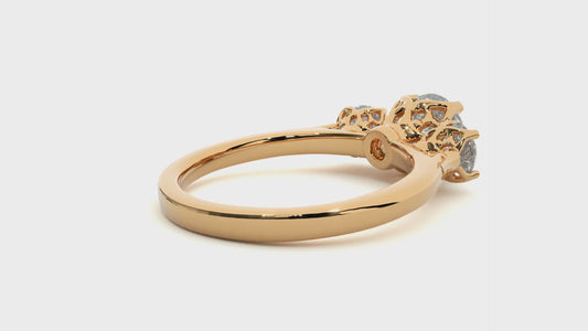 Round Diamond Three Stone Engagement Ring