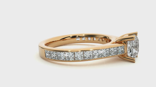 Cushion Cut Moissanite Diamond Luxury Engagement Ring