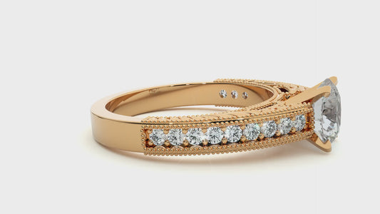 Round Cut Lab / Moissanite Diamond Engagement Ring