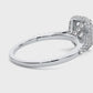 2 Carat Emerald Cut Lab Grown Diamond Halo Ring in Vermeil Gold | Moissanite Engagement Ring for Women