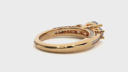 Three Stone Round Diamond Engagement Ring