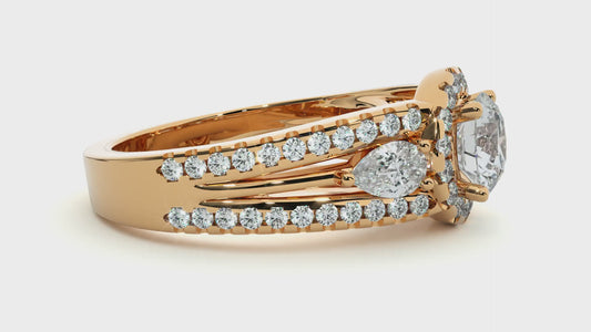Vintage Halo Lab / Moissanite Diamond Engagement Ring