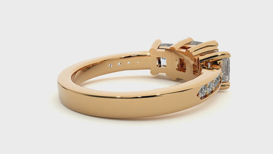 Three Stone Princess Lab Grown Diamond Engagement Ring