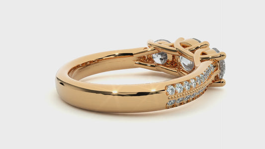 Round Three Stone Lab Grown / Moissanite Diamond Ring