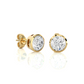 Vermeil Bezel Set Round Lab Moissanite Earrings