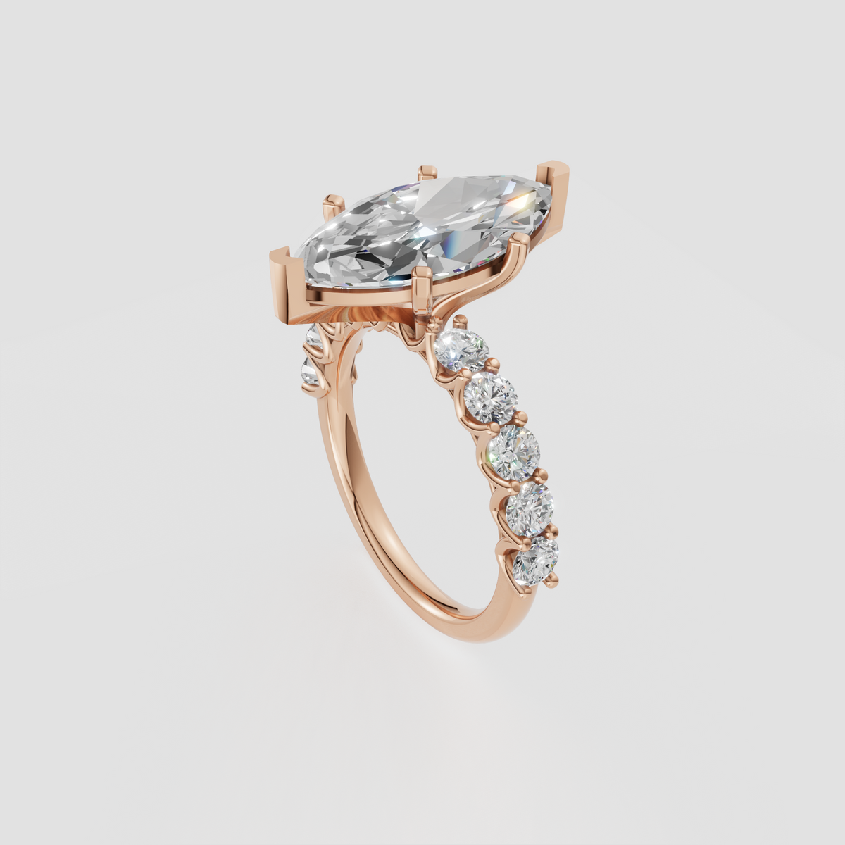 Radiant Cut Lab Grown & Moissanite Diamond Halo Engagement Ring - Image 7