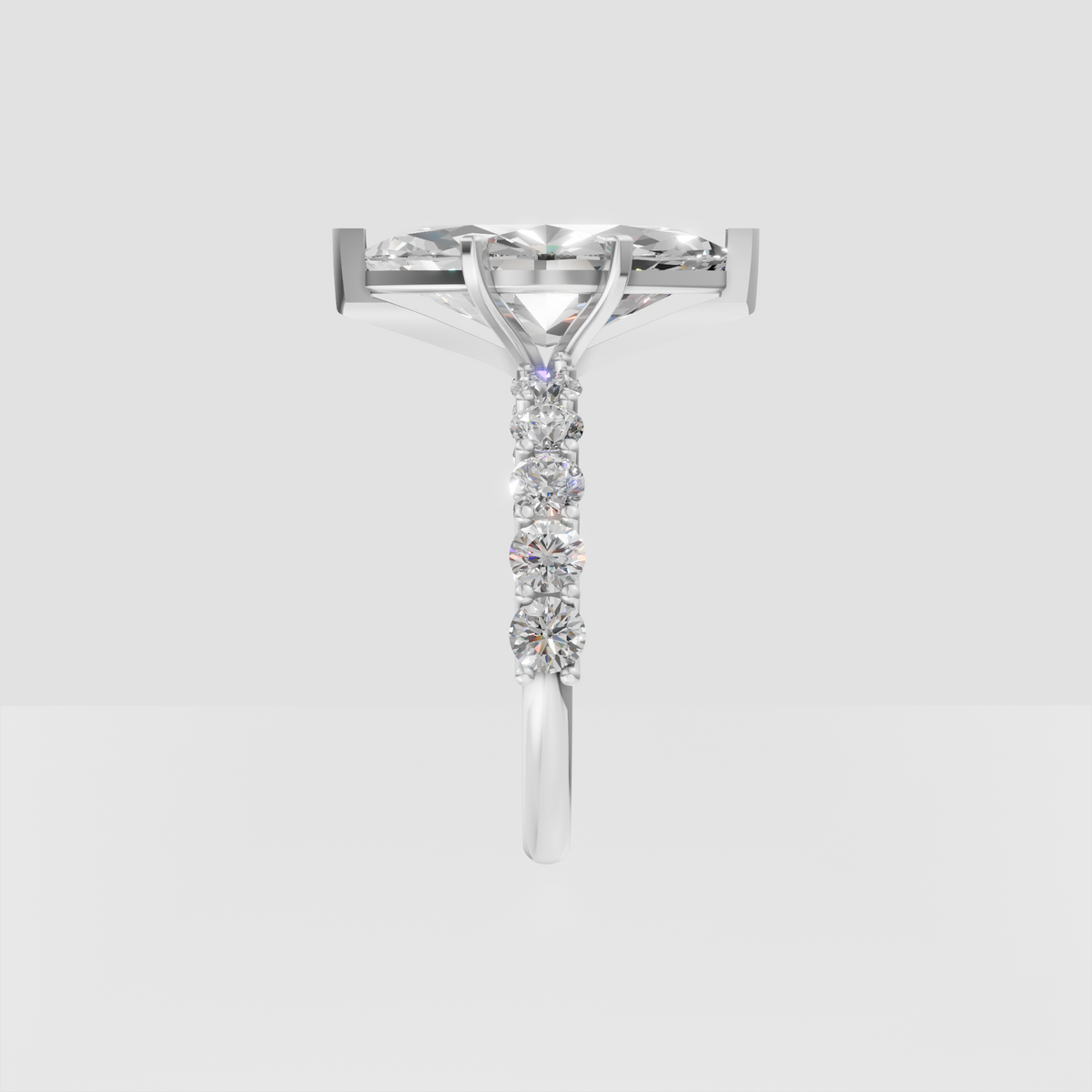 Radiant Cut Lab Grown & Moissanite Diamond Halo Engagement Ring - Image 11