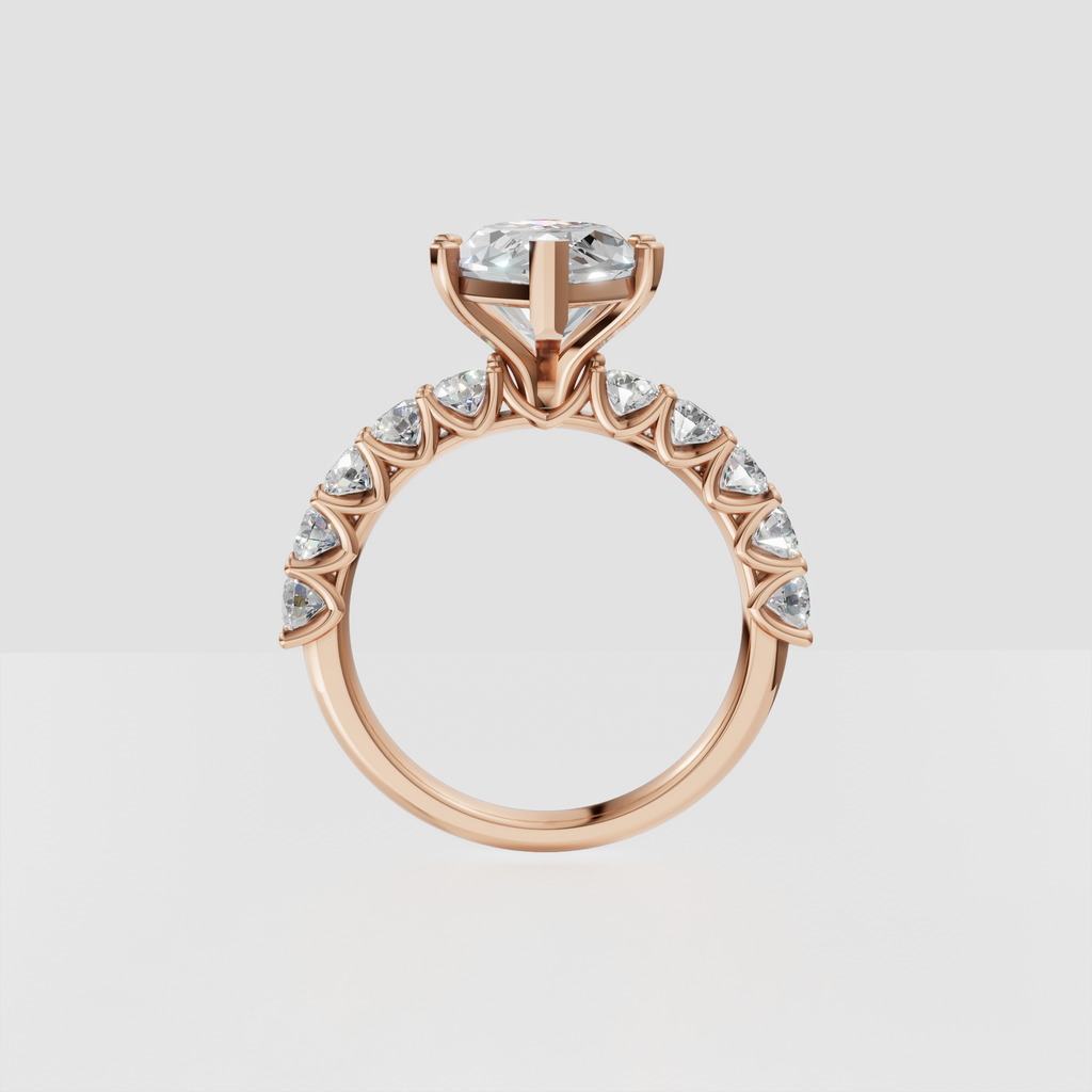 Minimalist yellow gold ring featuring marquise lab grown diamond center