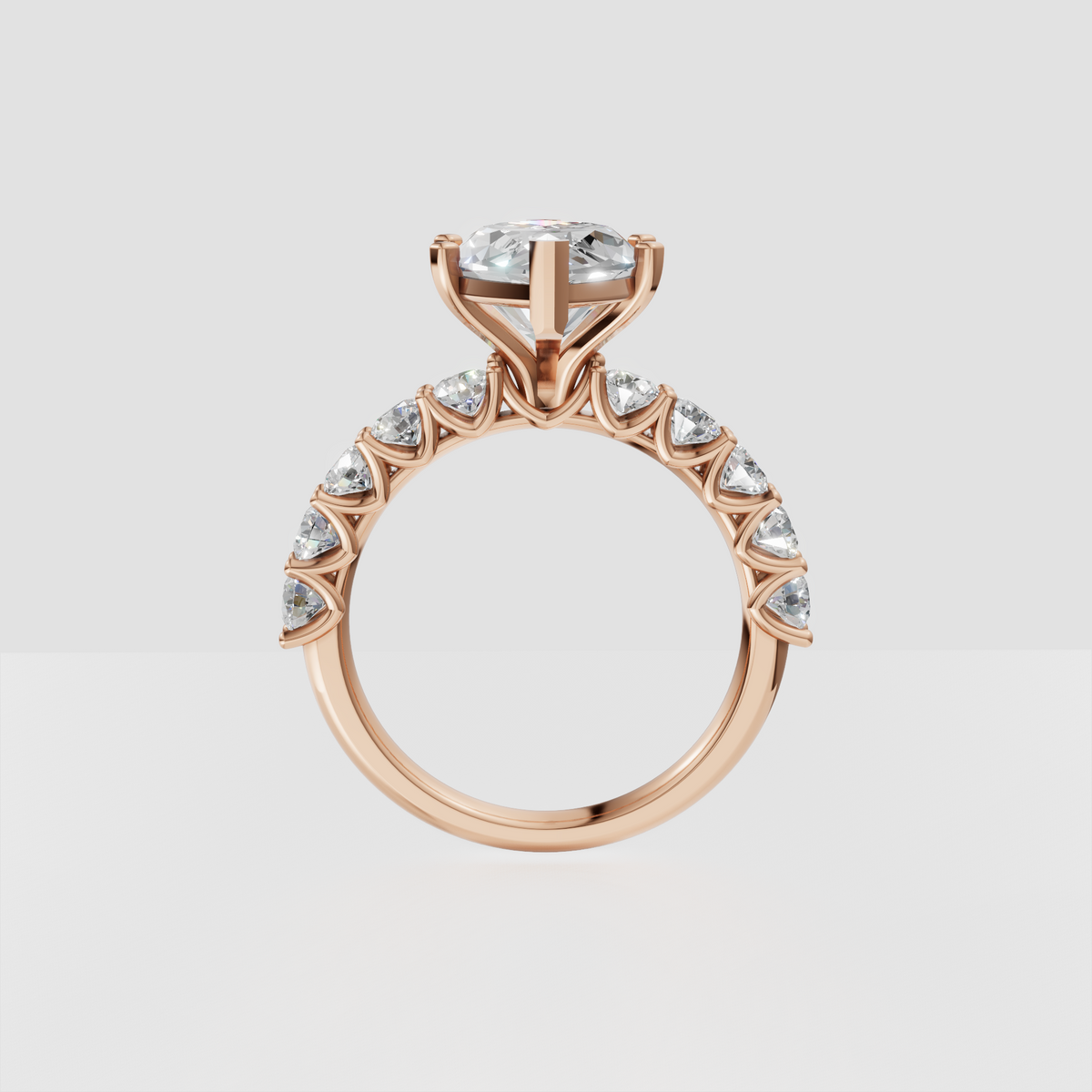 Minimalist yellow gold ring featuring marquise lab grown diamond center